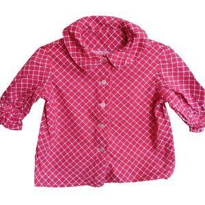 Girls 5 Vintage Top 1950's Red/White Polka Dot Peter Pan Collar Handmade 1OF1